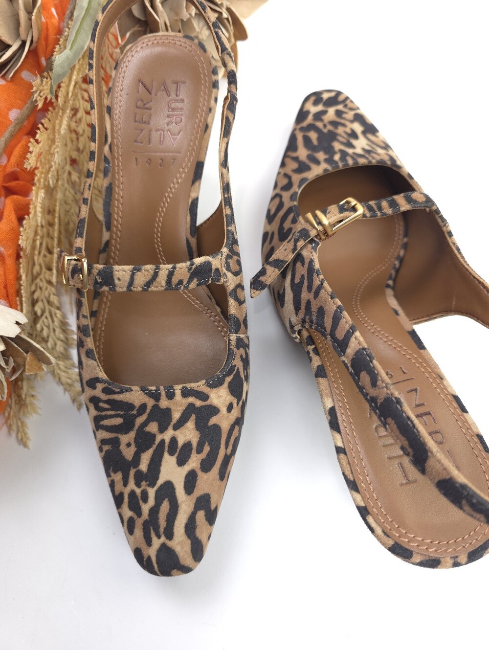 New NATURALIZER Leopard Print Slingback Mary Jane Kitten Heel Pumps Sz 6m - Picture 7 of 9